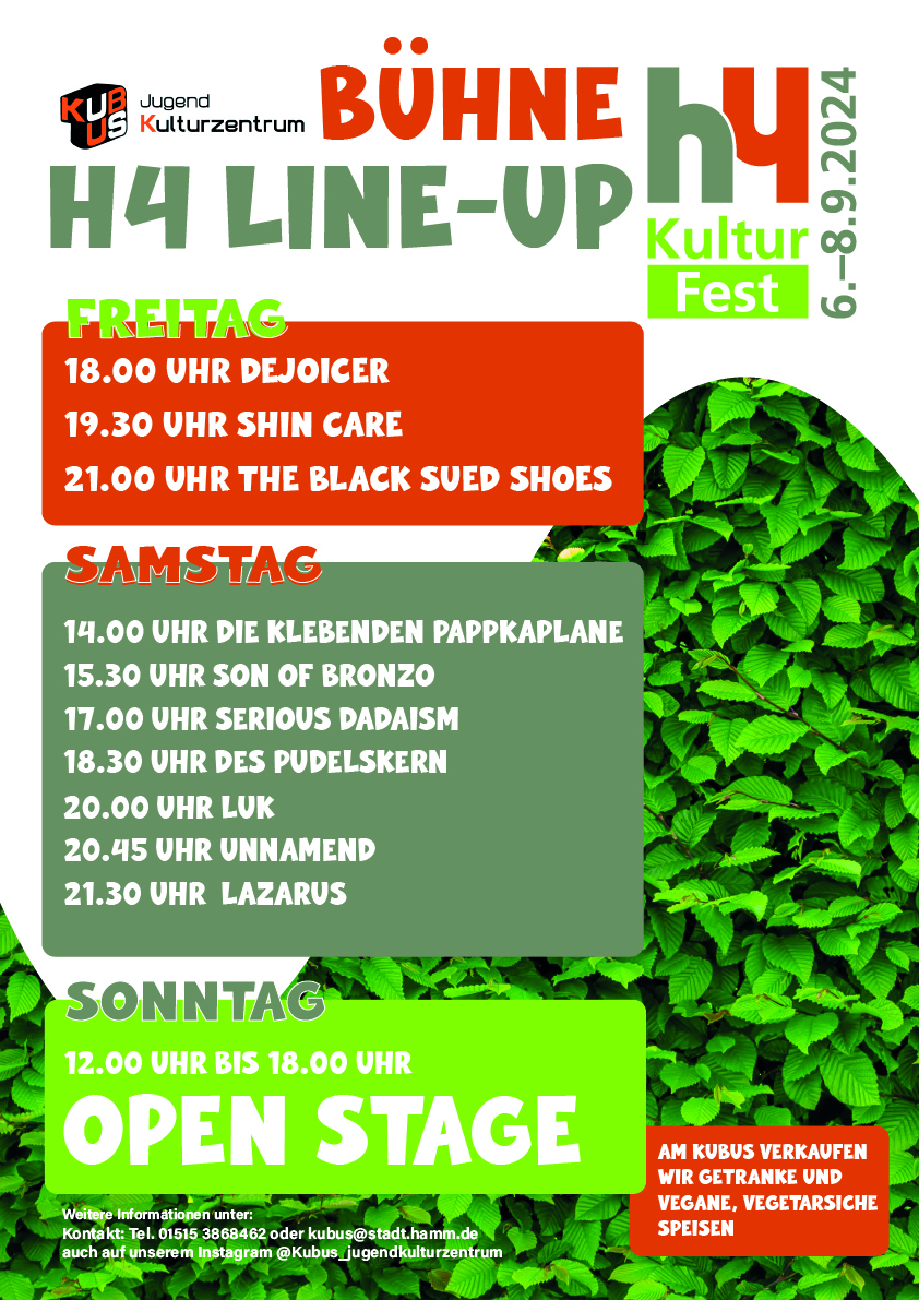 📢 KulturFest H4 – 6. bis 8. September 2024 🎉